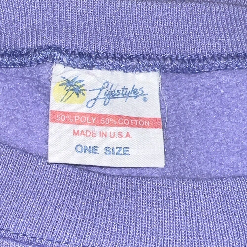 Vintage 90s Puff Paint Colorado Mountains Graphic Sweatshirt USA Womens Size M/L - Picture 11 of 11